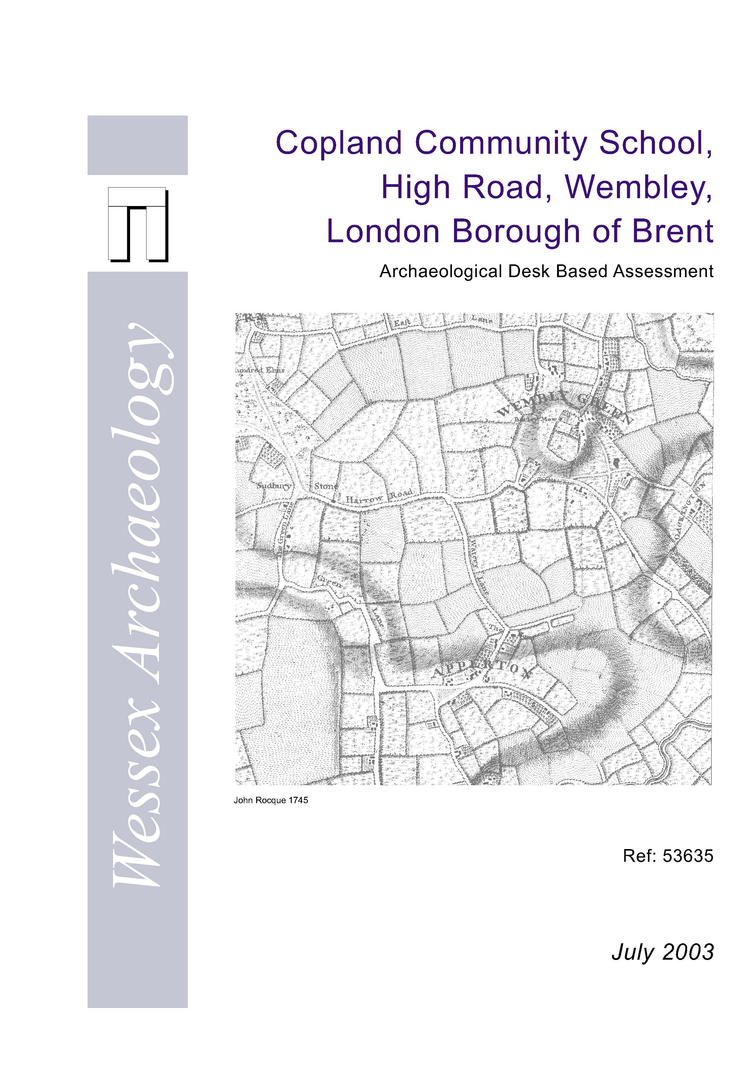 Thumbnail representing Copland Community School, High Road, Wembley, London Borough of Brent - Archaeological Desk-Based Assessment