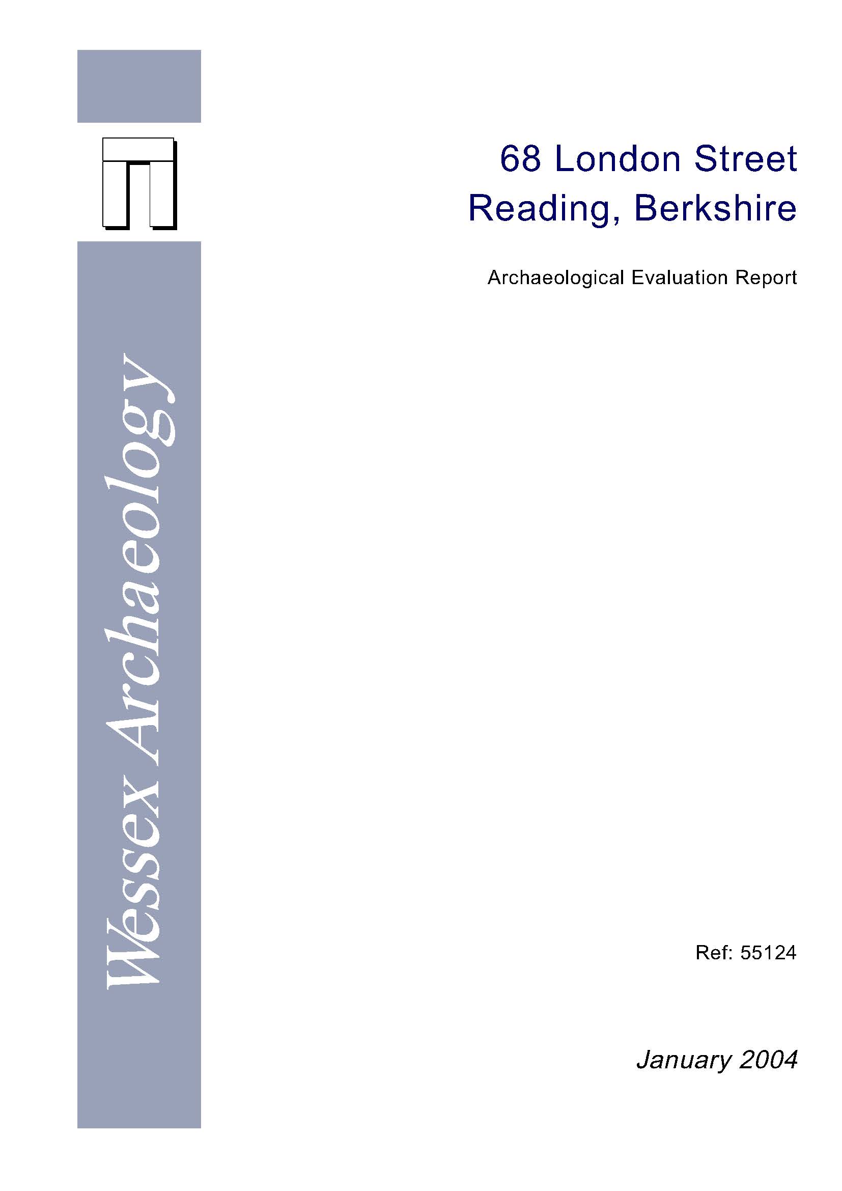 Thumbnail representing 68 London Street Reading, Berkshire - Archaeological Evaluation Report